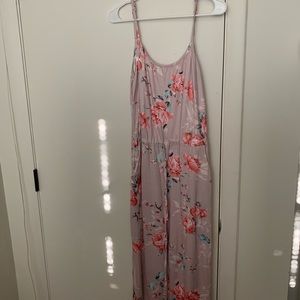 Pink cotton flower jumpsuit